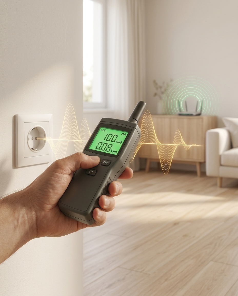 Espacio evaluado por Harmos con instrumentos de medición electromagnética